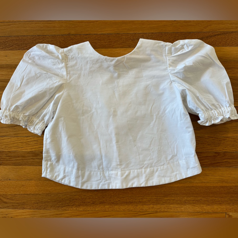 BURU White Puff Sleeve Kids Blouse